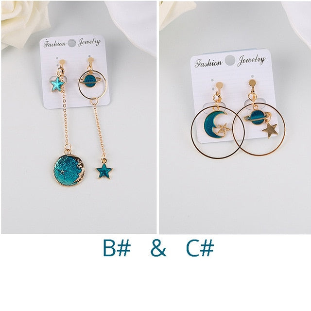 Korea Style Asymmetrical Fresh Enamel  Earrings