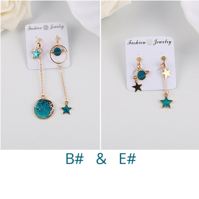 Korea Style Asymmetrical Fresh Enamel  Earrings