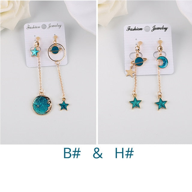 Korea Style Asymmetrical Fresh Enamel  Earrings