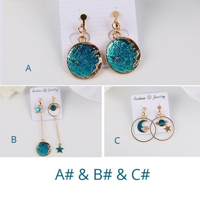 Korea Style Asymmetrical Fresh Enamel  Earrings