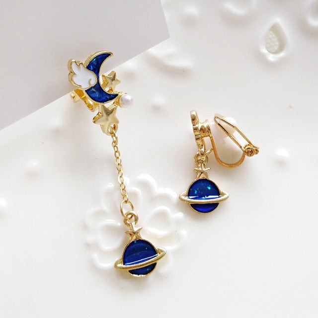 Korea Style Asymmetrical Fresh Enamel  Earrings