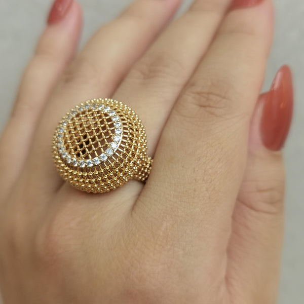 Nuevos anillos grandes de circonita AAA de moda de Dubái para mujer