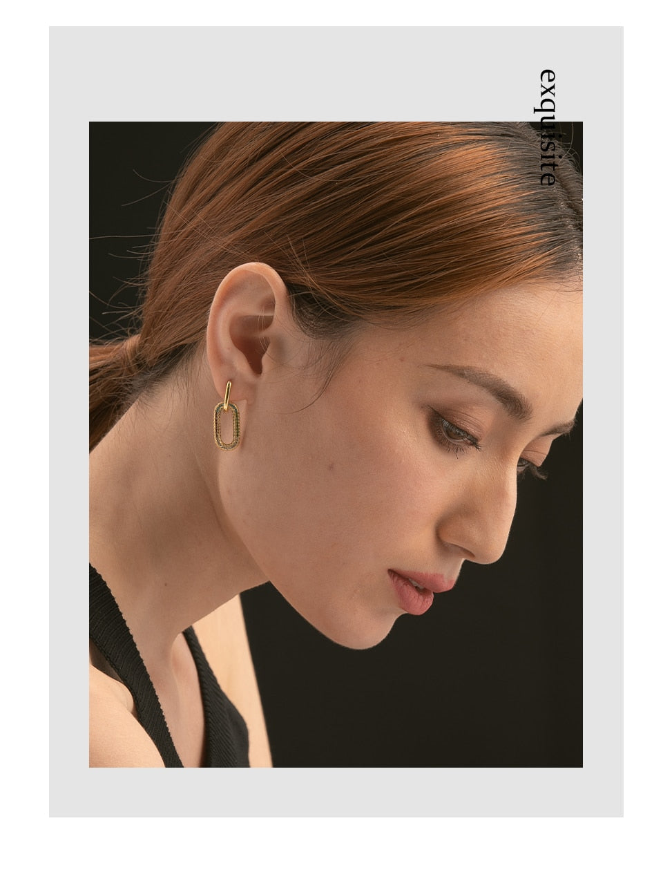 New Exquisite Shiny Cubic Zirconia Geometric Drop Earrings