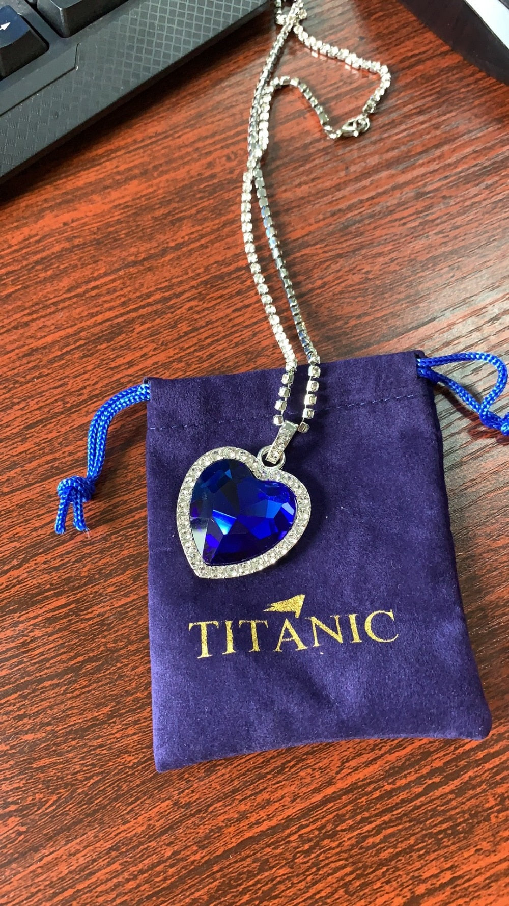 Titanic Heart of Ocean blue heart love forever pendant