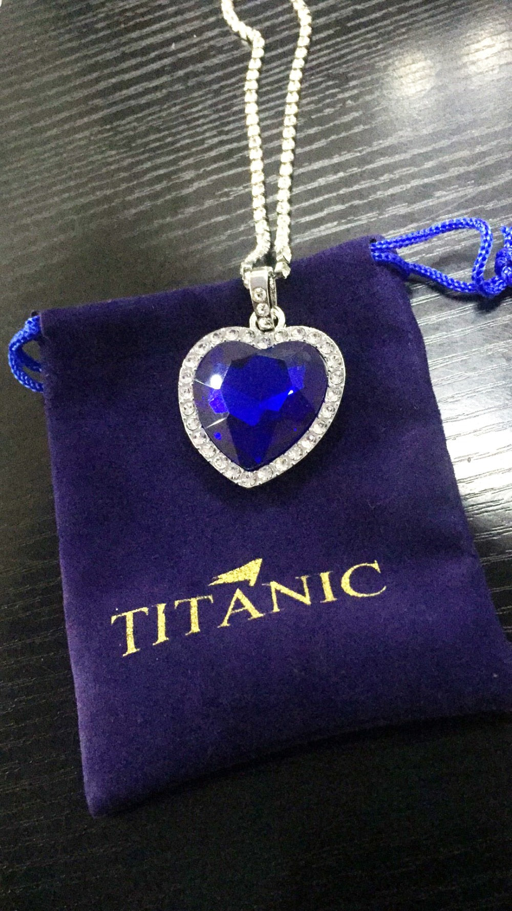 Titanic Heart of Ocean blue heart love forever pendant
