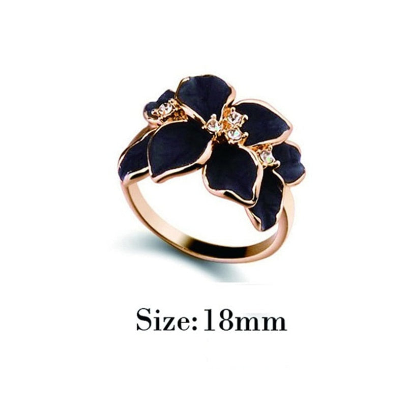 Rose Gold Color Black Painting Bridal Jewelry Sets