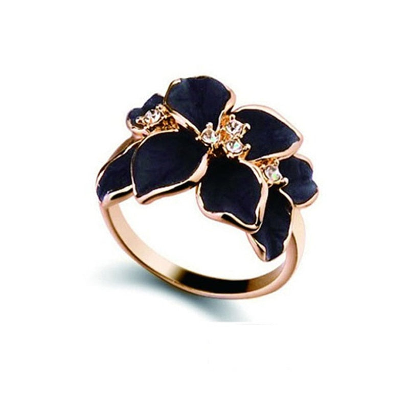 Rose Gold Color Black Painting Bridal Jewelry Sets