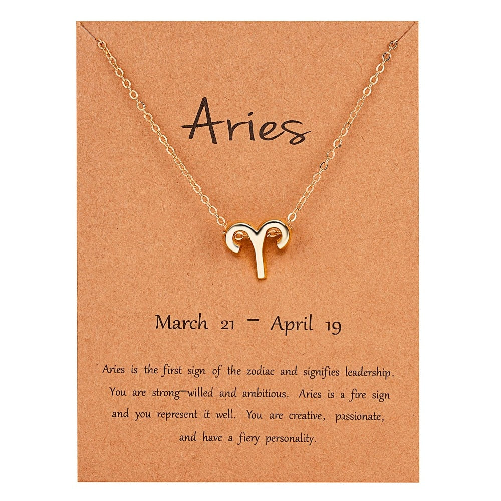 Female Elegant Star Zodiac Sign 12 Constellation Necklaces