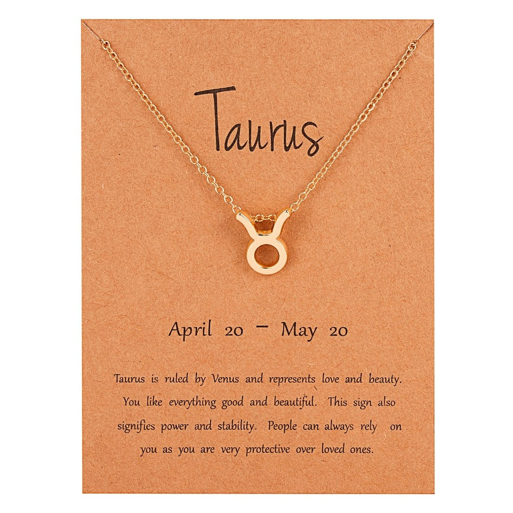 Female Elegant Star Zodiac Sign 12 Constellation Necklaces