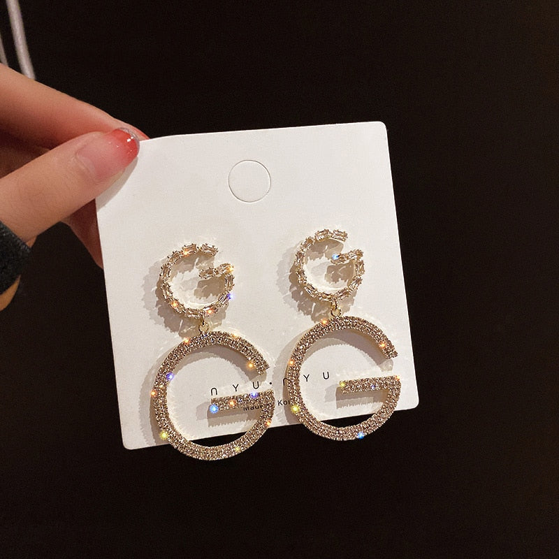 Luxury  Long Chain Letter G Hanging Earrings