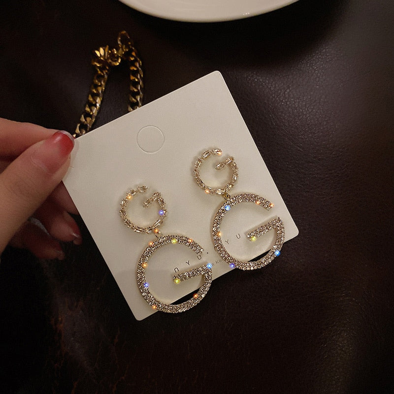 Luxury  Long Chain Letter G Hanging Earrings