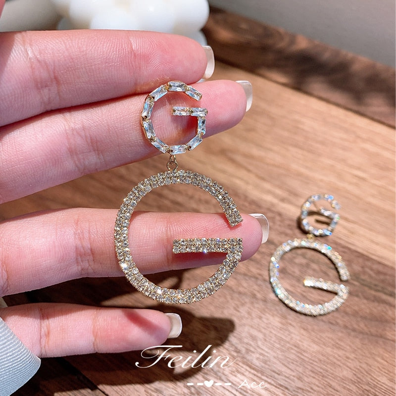 Luxury  Long Chain Letter G Hanging Earrings