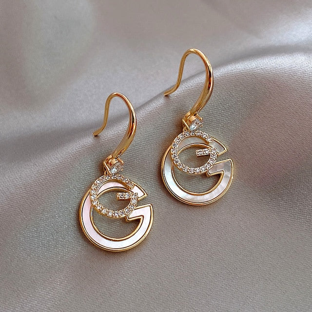 Luxury  Long Chain Letter G Hanging Earrings