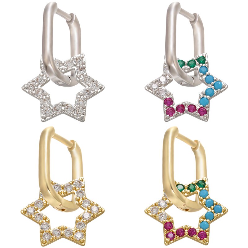 CZ crystal small hoop earrings