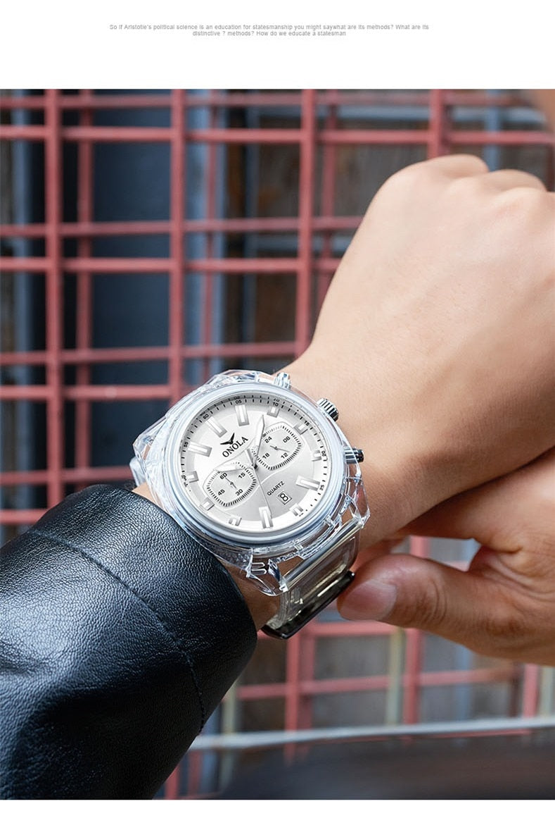 Transparent Plastic Men's watches