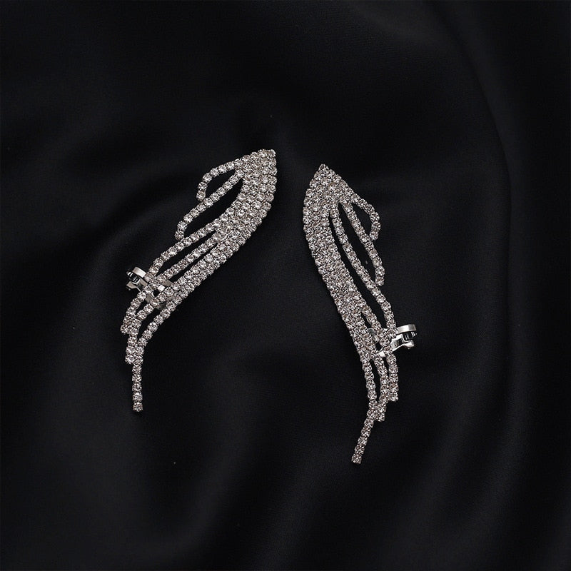 New Angel wings Rhinestone Hanging Dangle  Stud Earrings