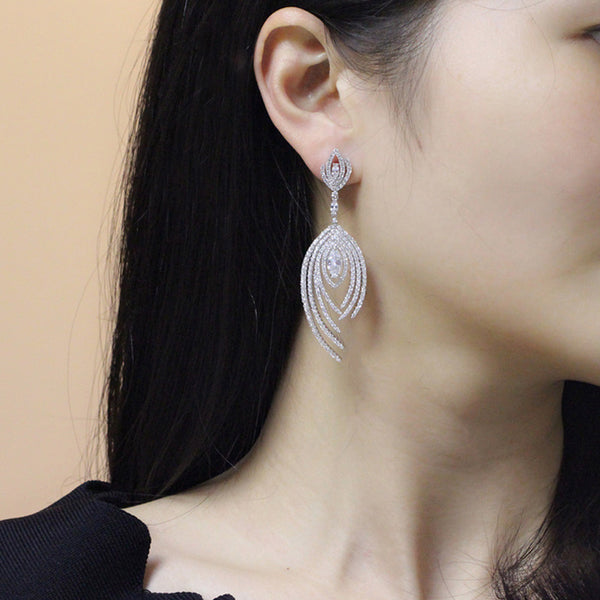 Big Long Dangle Tassel Drop Earring for Luxury Women
