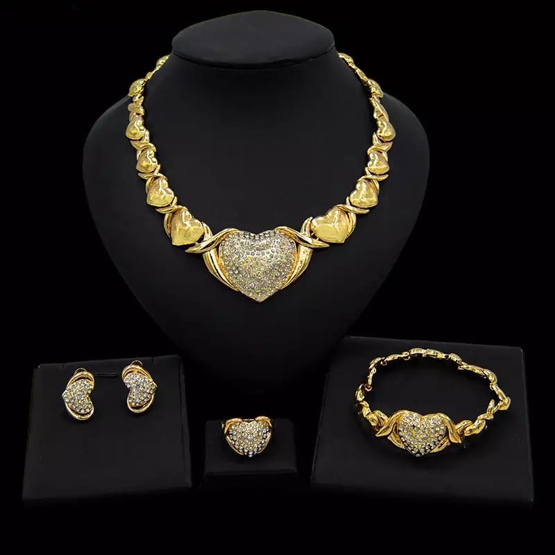 Luxury Bridal Nigerian Wedding African Beads Jewelry Set