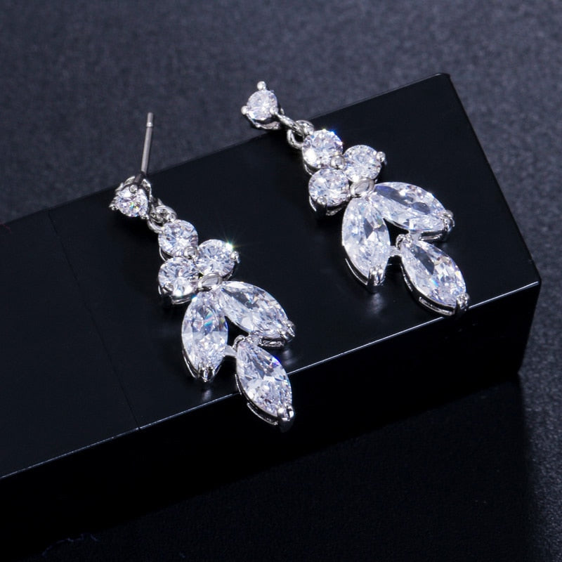 Brilliant Cubic Zircon Necklace Earrings Ring set