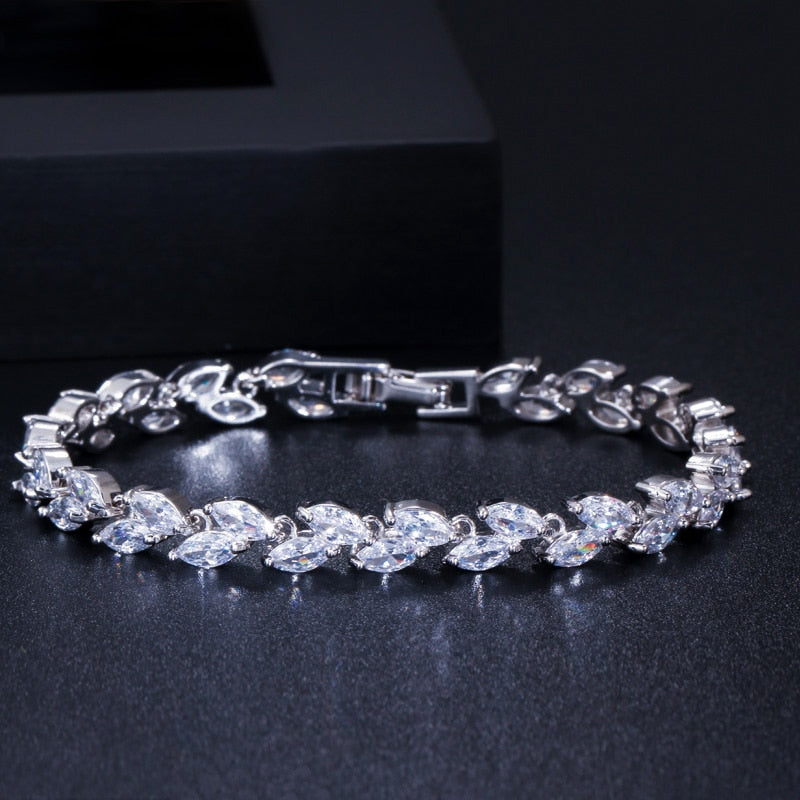 Brilliant Cubic Zircon Necklace Earrings Ring set