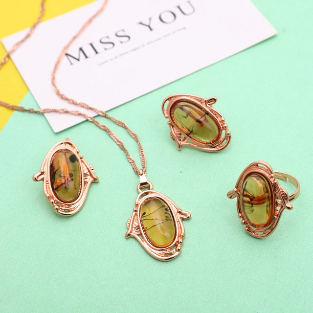 african bridal gold color necklace earrings Ring  jewellery set