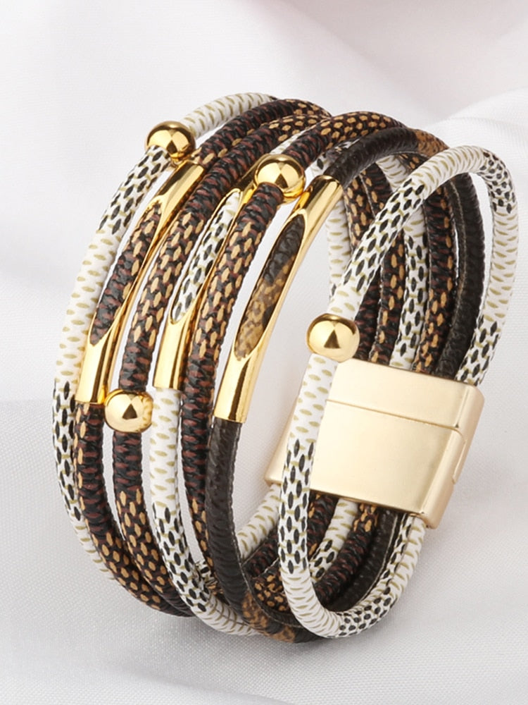 Multilayer Fashion Boho Magnetic Wrap Accessories  Bangle for Women