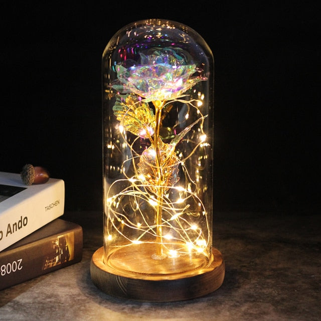 LED Enchanted Galaxy Rose Eternal 24K Gold Foil Flower