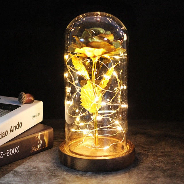 LED Enchanted Galaxy Rose Eternal 24K Gold Foil Flower
