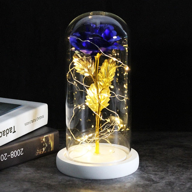 LED Enchanted Galaxy Rose Eternal 24K Gold Foil Flower