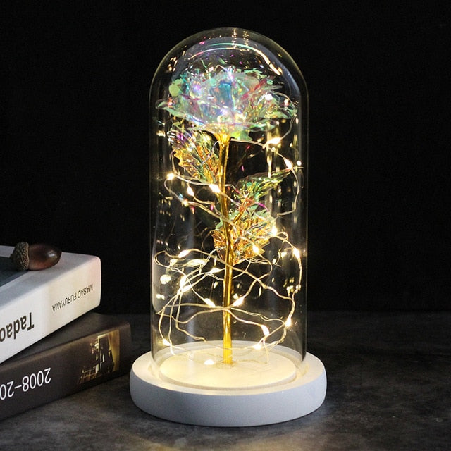 LED Enchanted Galaxy Rose Eternal 24K Gold Foil Flower