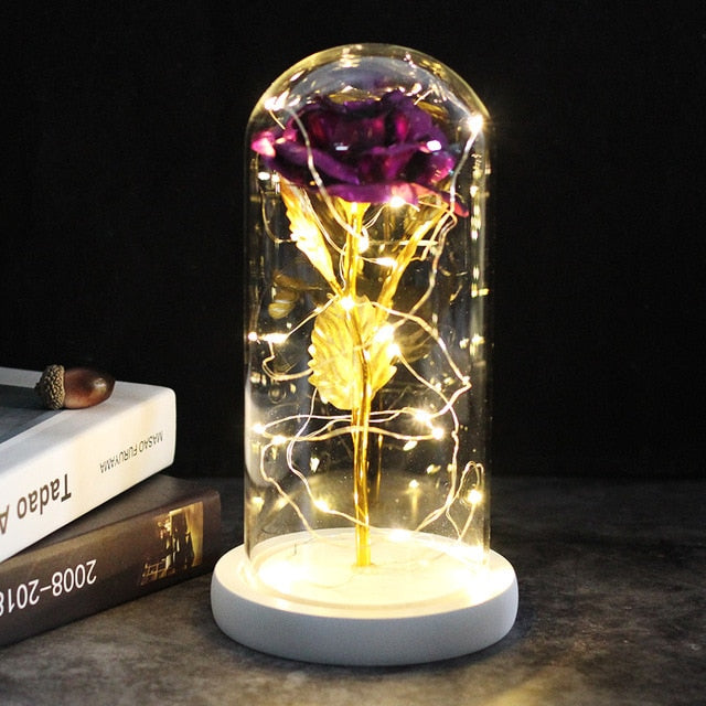 LED Enchanted Galaxy Rose Eternal 24K Gold Foil Flower