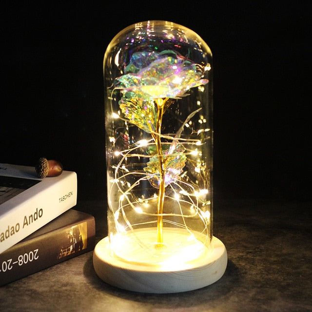 LED Enchanted Galaxy Rose Eternal 24K Gold Foil Flower