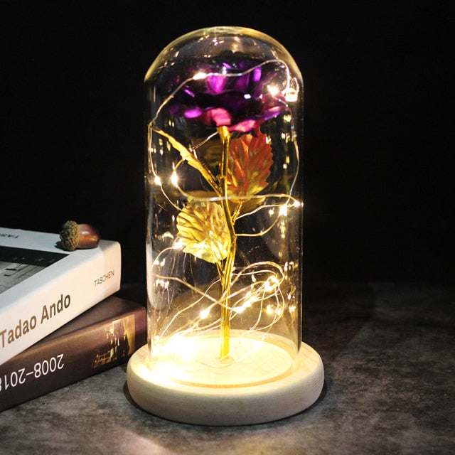 LED Enchanted Galaxy Rose Eternal 24K Gold Foil Flower