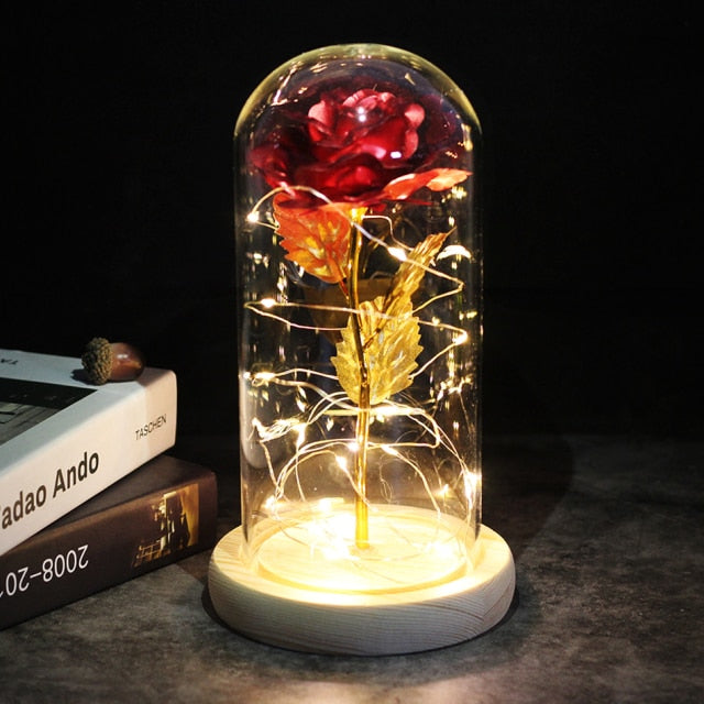 LED Enchanted Galaxy Rose Eternal 24K Gold Foil Flower