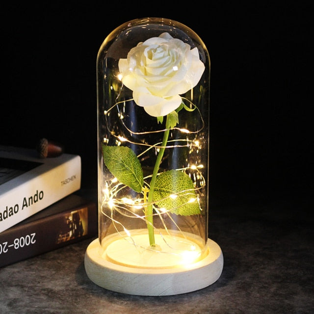 LED Enchanted Galaxy Rose Eternal 24K Gold Foil Flower