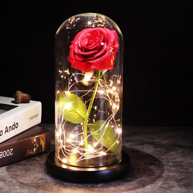 LED Enchanted Galaxy Rose Eternal 24K Gold Foil Flower