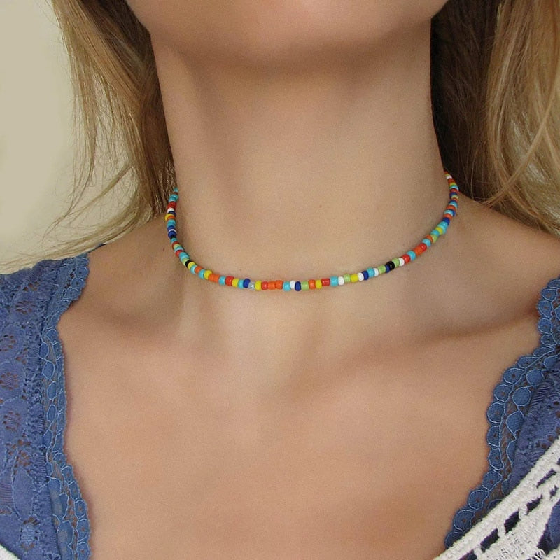 Simple Seed Beads Strand Necklace