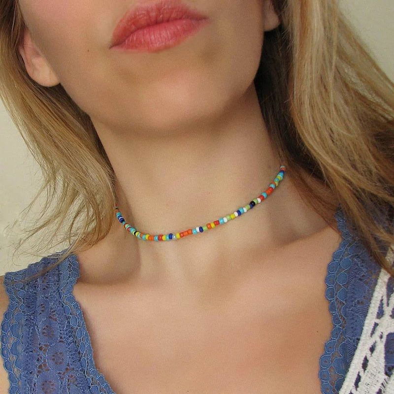 Simple Seed Beads Strand Necklace
