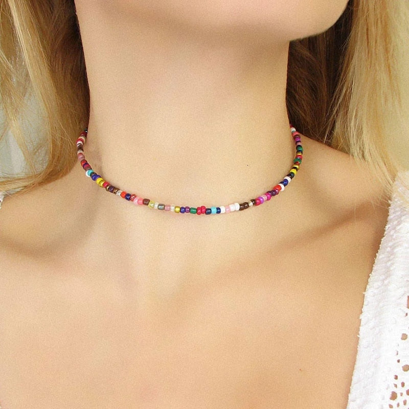 Simple Seed Beads Strand Necklace