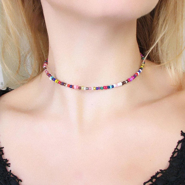 Simple Seed Beads Strand Necklace
