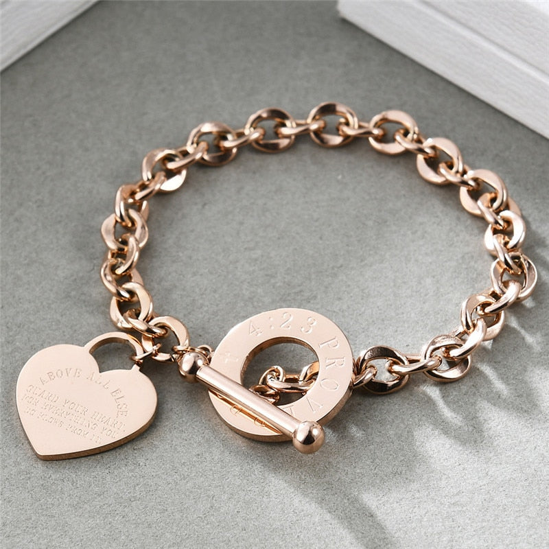 Stainless Steel Heart Bracelets For Women