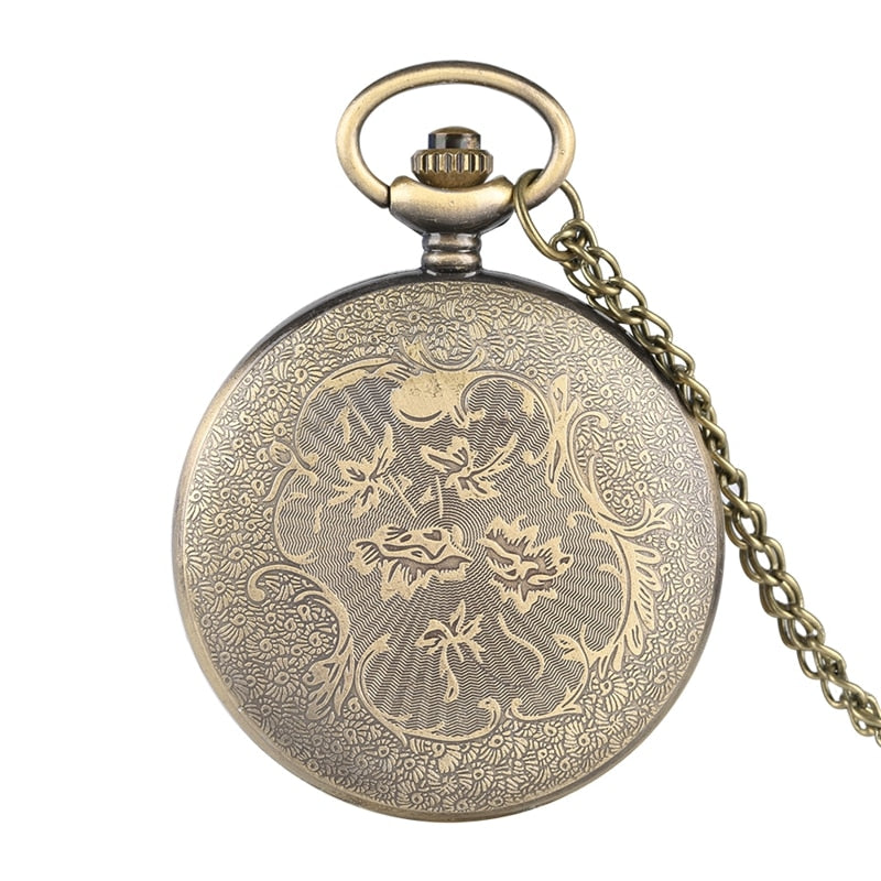 3D Warship Pattern Necklace Pendant Souvenir Gifts Quartz Pocket Watch