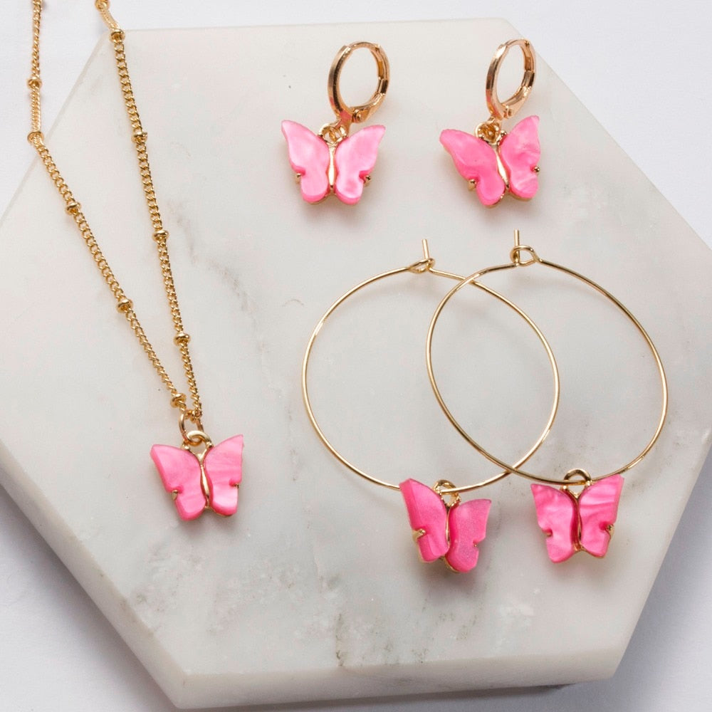Cute Butterfly Earrings Set for Women