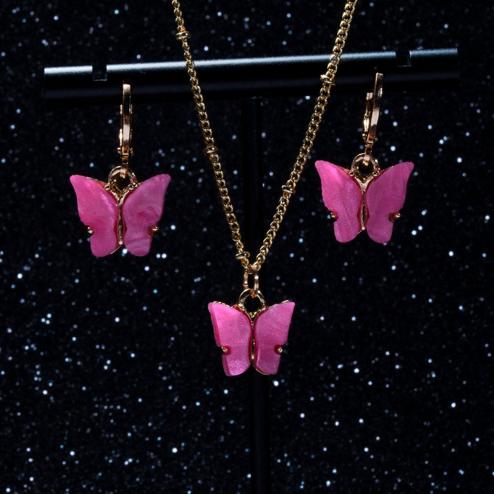 Cute Butterfly Earrings Set for Women