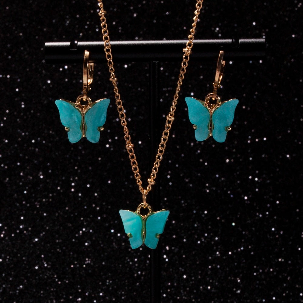 Cute Butterfly Earrings Set for Women