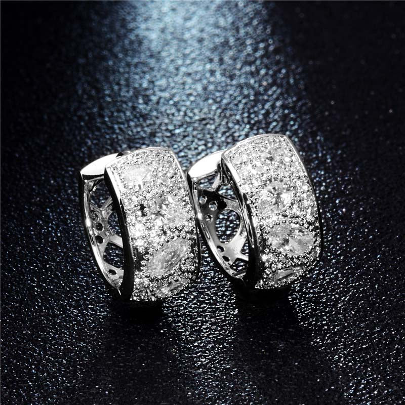 Special Geometrical Silver Color Cross Earrings