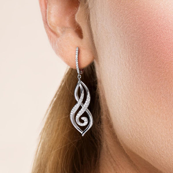 Pendientes de plata para mujer, auténticos pendientes colgantes de plata de ley 925.