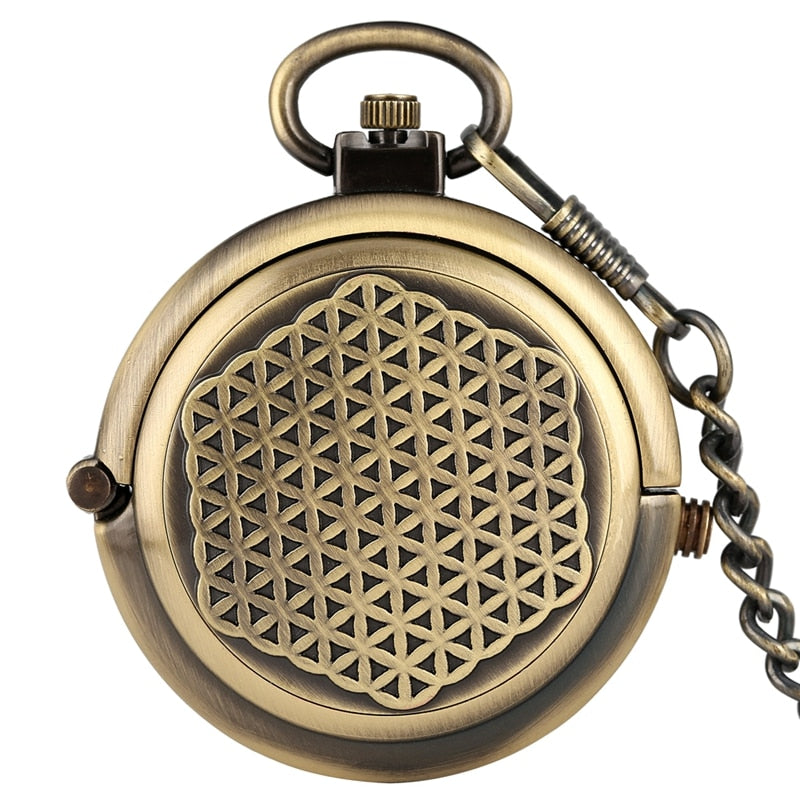 Retro Antique Hollow Cover Unique Double Turntable Capping Hand-Winding Watch