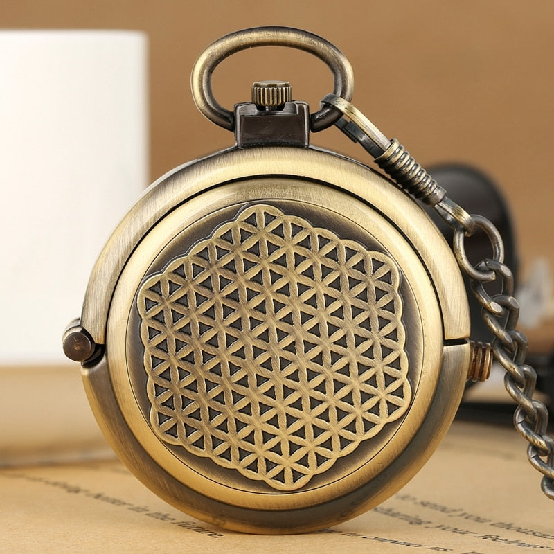 Retro Antique Hollow Cover Unique Double Turntable Capping Hand-Winding Watch