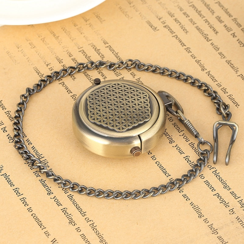 Retro Antique Hollow Cover Unique Double Turntable Capping Hand-Winding Watch